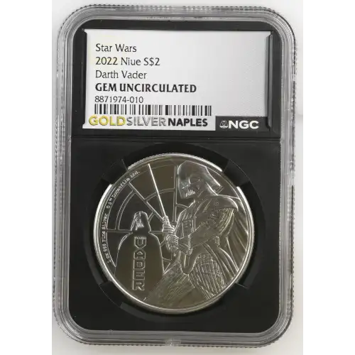 2022 - 1oz Darth Vader Silver Coin - Niue $2 - NGC GEM UNC. (S14-B12)